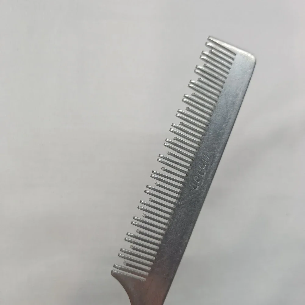 Vintage Tip Top Aluminum Rat Tail Comb Handmade in Japan Metal Hair Styling Tool